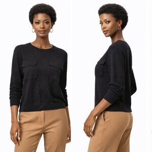 🖤 Black Long Sleeve Pocket Knit Top 🖤